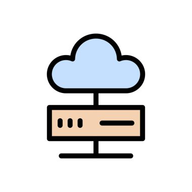 sunucu vektörü düz renk simgesi