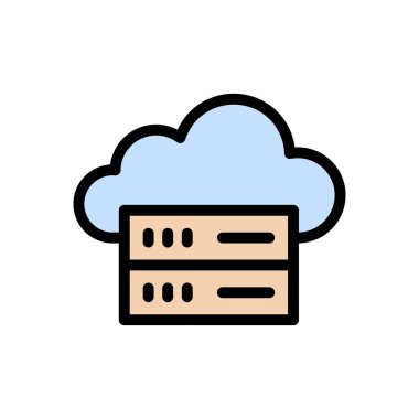 sunucu vektörü düz renk simgesi