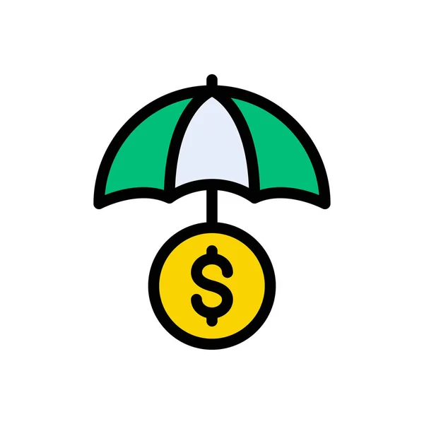 Insurance Vector Flat Color Icon — Stock Vector