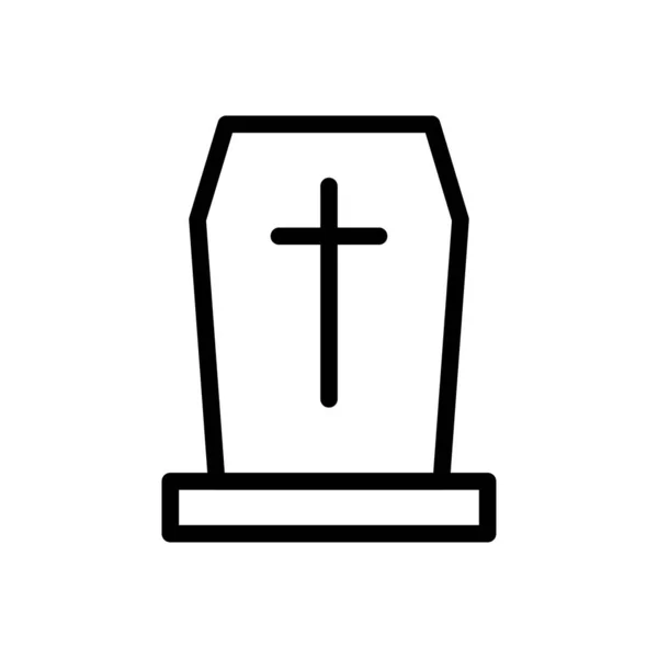 Grave Vecteur Mince Ligne Icône — Image vectorielle