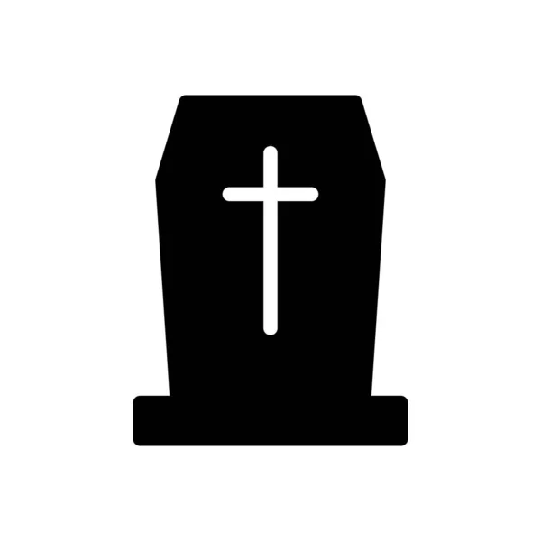 Grave Vector Glyph Flat Icon — Stock Vector