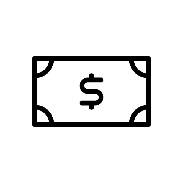 Cash Vector Thin Line Icon — Stock Vector