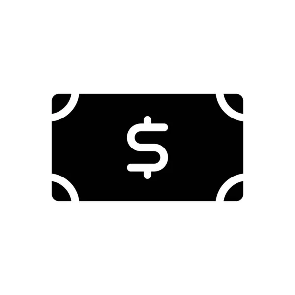 Bargeld Vektor Glyphen Flaches Symbol — Stockvektor