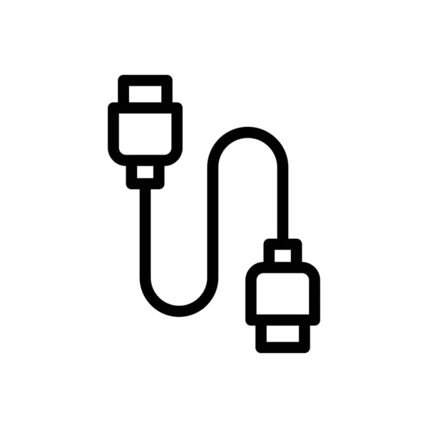 Icône Ligne Mince Vecteur Câble — Image vectorielle