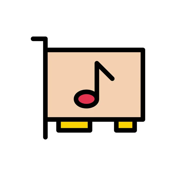 Vector Música Icono Color Plano — Archivo Imágenes Vectoriales