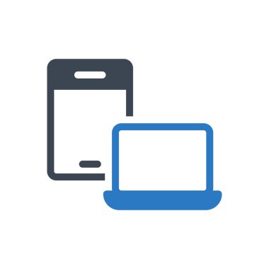 dizüstü bilgisayar vektörü renk simgesi