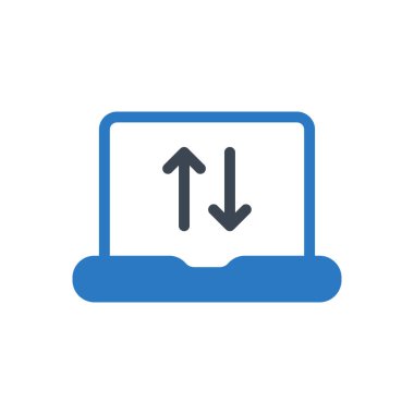 dizüstü bilgisayar vektörü renk simgesi