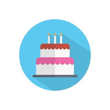 doğum günü vektörü düz renk simgesi