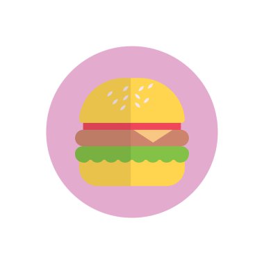 fast food vektörü düz renk simgesi