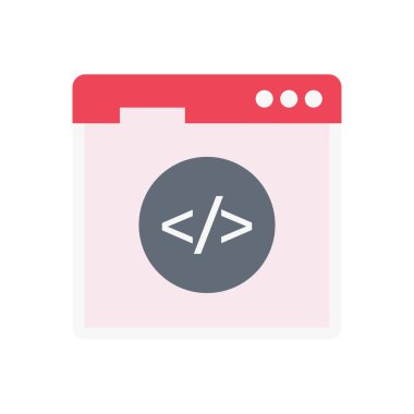 Kodlama vektörü düz renk simgesi