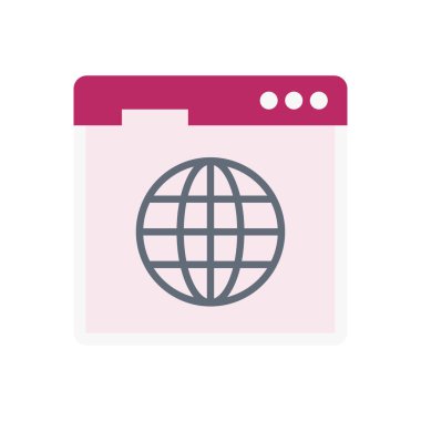 tarayıcı vektörü düz renk simgesi