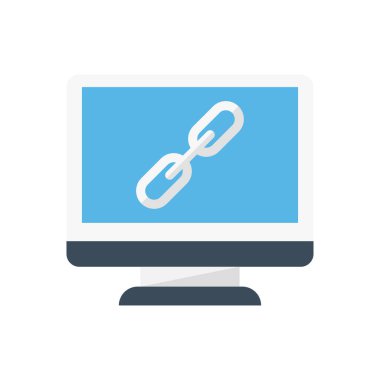 bağlantı vektörü düz renk simgesi