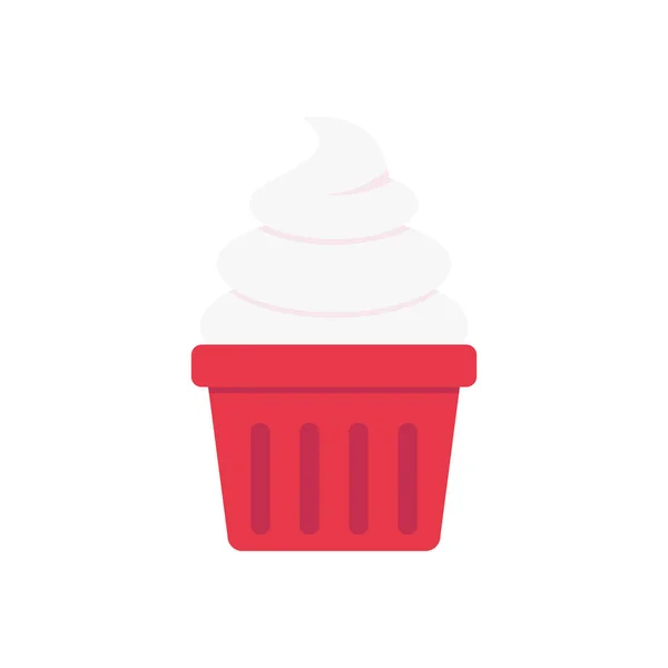 Muffin Vector Icono Color Plano — Vector de stock