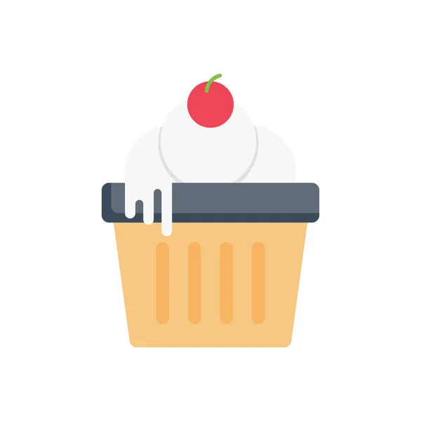 Muffin Vector Icono Color Plano — Vector de stock