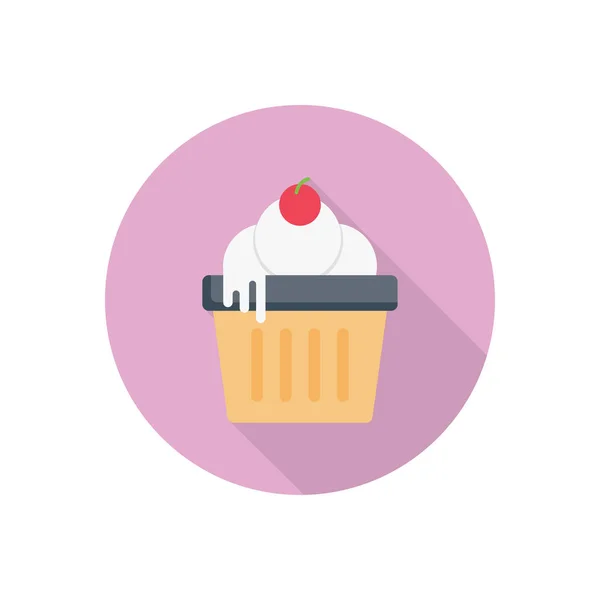 Muffin Vector Flat Color Icon — Stock Vector