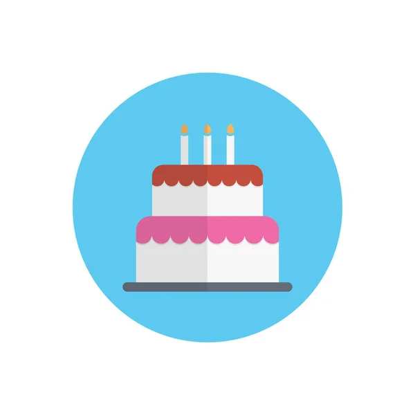 Birthday Vector Flat Color Icon — Stock Vector