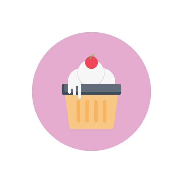 Muffin Vector Icono Color Plano — Vector de stock