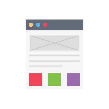 tarayıcı vektörü düz renk simgesi