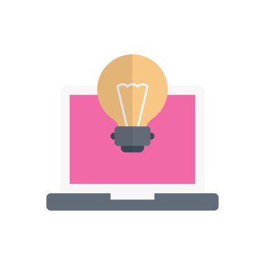 fikir vektörü düz renk simgesi