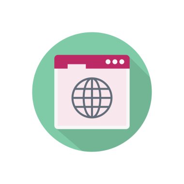 tarayıcı vektörü düz renk simgesi