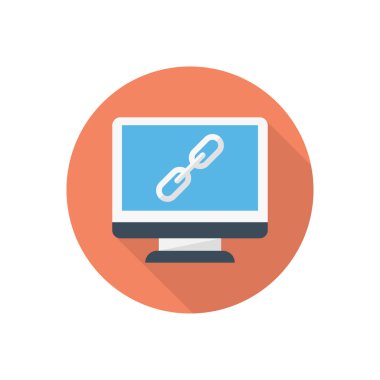 bağlantı vektörü düz renk simgesi