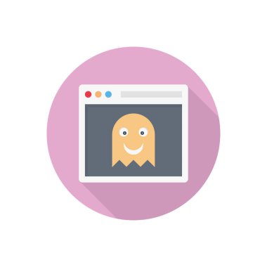 tarayıcı vektörü düz renk simgesi