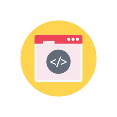 Kodlama vektörü düz renk simgesi