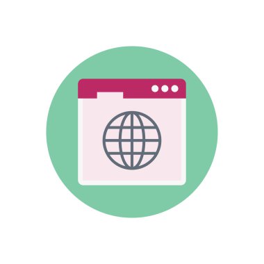 tarayıcı vektörü düz renk simgesi