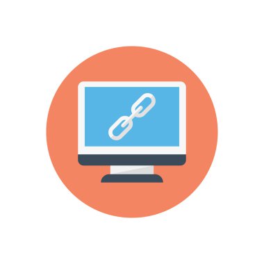 bağlantı vektörü düz renk simgesi