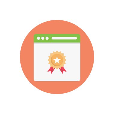 ödül vektörü düz renk simgesi