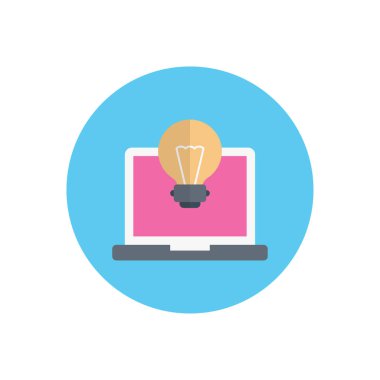 fikir vektörü düz renk simgesi