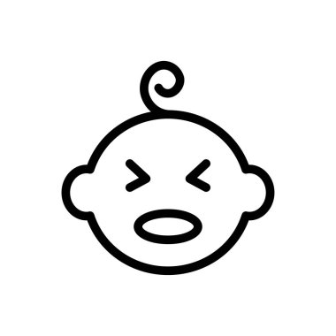 ağlayan vektör ince çizgi simgesi