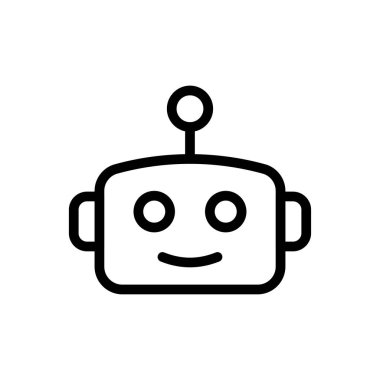 yüz vektörü ince çizgi simgesi