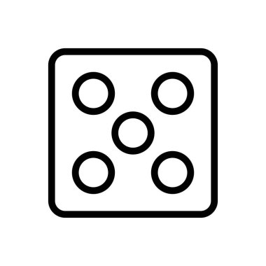 ludo vektörü ince çizgi simgesi