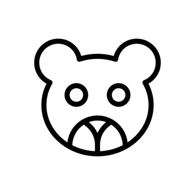 Ayı vektörü ince çizgi simgesi