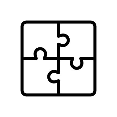 yapboz vektörü ince çizgi simgesi