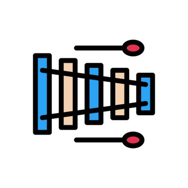 müzik vektörü düz renk simgesi