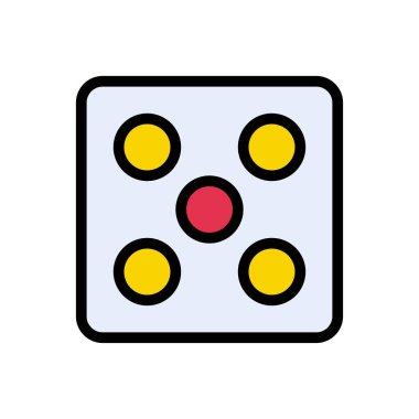 ludo vektörü düz renk simgesi