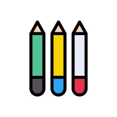 Kalem vektörü düz renk simgesi