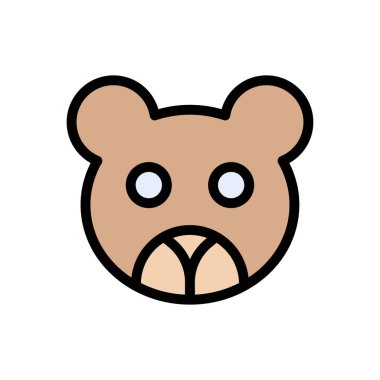 ayı vektörü düz renk simgesi