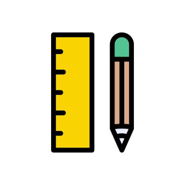 cetvel vektörü düz renk simgesi