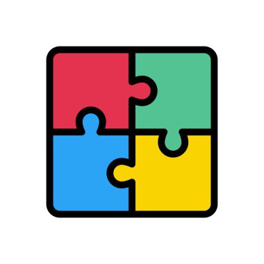 yapboz vektörü düz renk simgesi