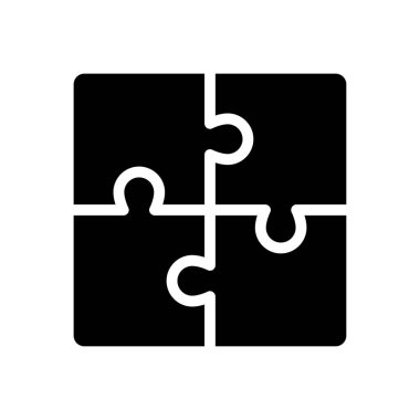 yapboz vektörü düz simge