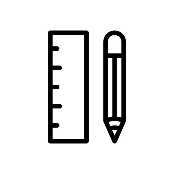 Regla Vector Delgada Línea Icono — Archivo Imágenes Vectoriales