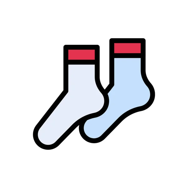Шкарпетки Вектор Плоский Колір Значок — стоковий вектор