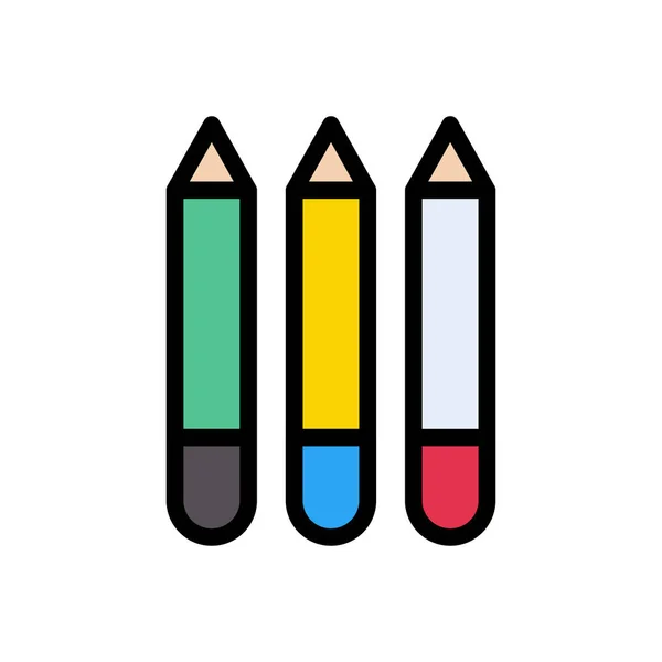 Pencils Vector Flat Color Icon — Stock Vector