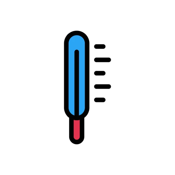 Thermometer Vektor Flache Farbe Symbol — Stockvektor