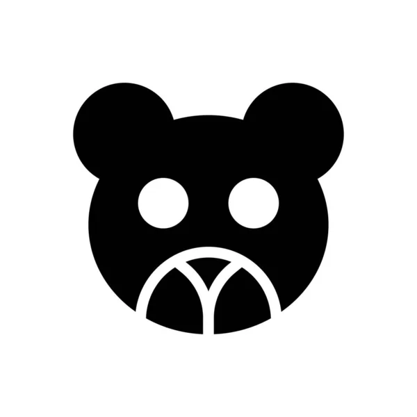 Oso Vector Glifo Icono Plano — Vector de stock