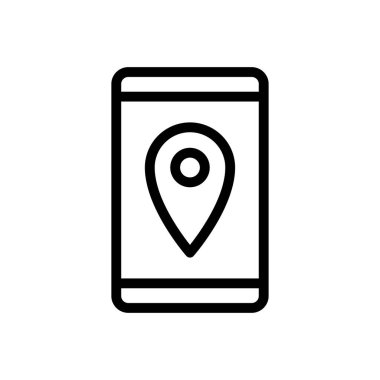 GPS vektörü ince çizgi simgesi