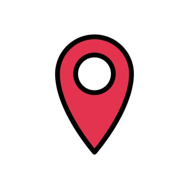 konum vektörü düz renk simgesi